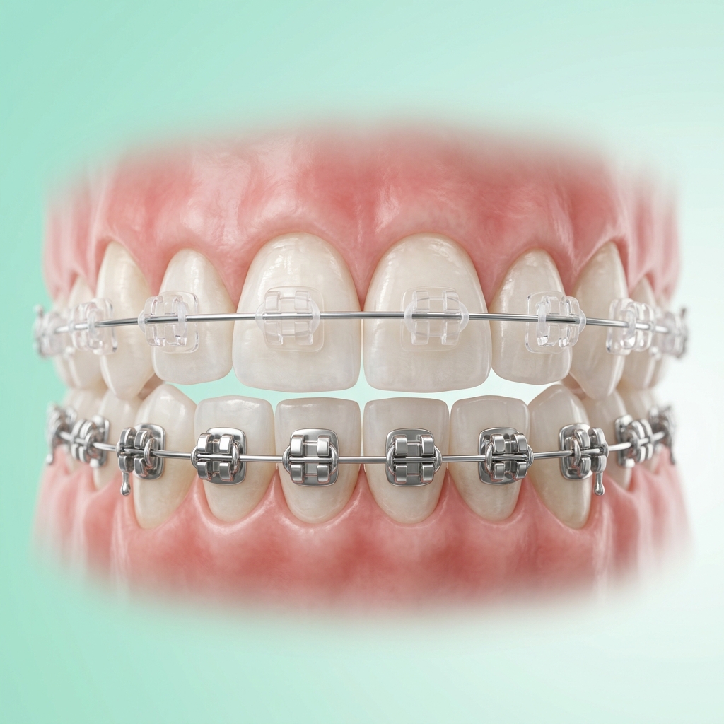 Braces orthodontic treatment illustration
