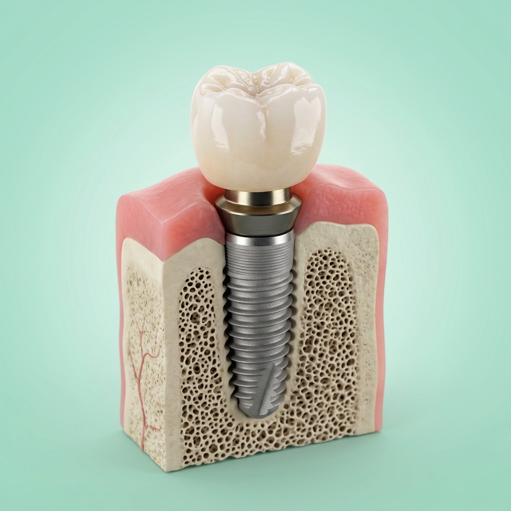 Dental Implant treatment illustration